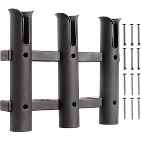 Wall Mounted Fishing Rod Holder for Boat, Side Mount Holder Tube Links with Screws Fishing Rod Holder Rack 3 Pole Tubes for Truck