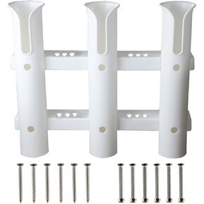 Wall Mounted Fishing Rod Holder for Boat, Side Mount Holder Tube Links with Screws Fishing Rod Holder Rack 3 Pole Tubes for Truck