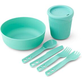 Sea to Summit Passage 1-Person Camping Dinnerware Set, Bowl, Cup, Utensils, Aqua Sea Blue