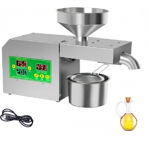 Cold Pressed Oil machine, 110v 820W Domestic Oil Press Machine, Electric Seed Oil Extractor Machine with Intelligent Control & Display for Coconut Sunflower Peanut Almond Soybean Pressing