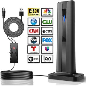 4K HDR TV Antenna - 1000+ Miles Long Range, Indoor & Outdoor Use, Free HD Channels, Signal Booster for ABC, CBS, NBC & More