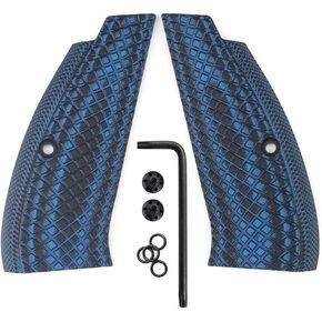 Cool Hand G10 Grips for CZ 75 Full Size, CZ 75 SP-01 Tactical, CZ 75B BD, Shadow 2, Black Gun Grips Screws Included, Aggressive Snake Scale Texture