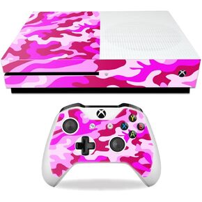 MightySkins Skin Compatible with Microsoft Xbox One S - Pink Camo | Protective, Durable, and Unique Vinyl Decal wrap Cover | Easy to Apply, Remove, and Change Styles | Made in The USA