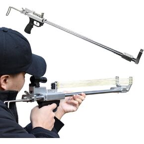 Slingshot Rifle, High Precision Hunting Slingshots for Adults, Catapult Slingshot with Laser Sight Mechanical Slingshot Rifle for Outdoor Hunting and Fishing