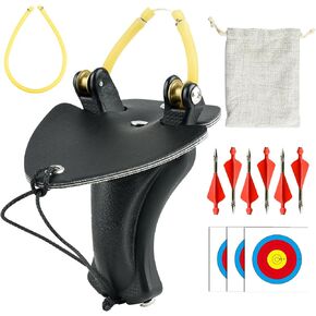 Catch&Hunt Slingshot,Professional Sling Shot for Adults,Hunting and Shooting Powerful Catapult,Pulley Tactical Slingshots with Dart,Target Paper,Storage Bag