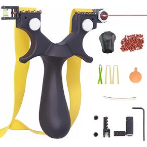 Slingshot,High Precision, Portable Slingshot with Flat Rubber Bands, Ammo Balls, Slingshot with Sight for Adult. (Plastic)