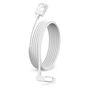 Ultra Thin Cat 6 Ethernet Cable 90° Downward Angle 15 Feet, Flexible & Slim Rj45 Cat 6a LAN Cord Gigabit Applicable for PC, Router, Ps4/5, (White)