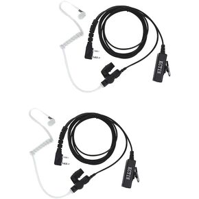 Hight Quality Headsets for Baofeng Walkie Talkies with Mic 2 Pin Acoustic Tube Headset Compatible for Reteivs Kenwood (2 Packs)