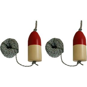 2 Pack of KUFA Sports 5/16" x 100' Lead Rope & 5"X11" Red/White Float Combo for Crab Trap (FWL-100) X2