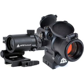 AT3 4X Magnified Red Dot with Laser Sight Kit - 2 MOA Red Dot with Laser Sight and 4X Magnifier