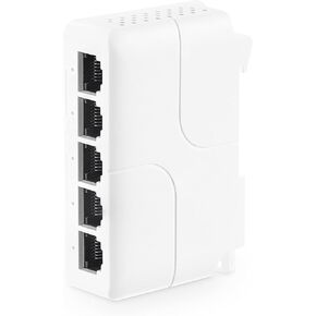 MokerLink 5 Port Gigabit PoE Extender, IEEE 802.3 af/at/bt 90W PoE Repeater, 10/100/1000Mbps, 1 PoE in 4 PoE Out, Wall & Din Rail Mount POE Passthrough Switch
