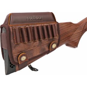 Tourbon PU Leather Cheek Rest Rifle Buttstock Ammo Holder for for .30-06, 308, .30-30, .357, .270