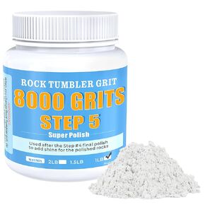Rock Tumbler 8000-Grit Aluminum Oxide Polishing Grits, Step 5 & Final Step Polishing Refill, High-Performance for Extra Shiny Rocks, Suitable for All Types of Stones