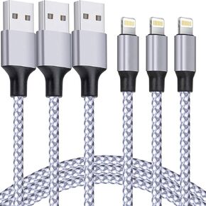 iPhone Charger Cable 6FT [Apple MFi Certified] 3Pack USB-A to Lightning Fast Charger for Apple iPhone, iPad 20,000 Bend Lifespan with iPhone 14/13/12/11 Pro Max/XS MAX/XR/XS/X/8/7/Plus/6S/6/SE/5S/iPad
