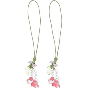 PartyKindom 2 PCS Phone Charm Kawaii, Flower Phone Accessories Charm String Kawaii Phone Charm Hook Cute Phone Charms Aesthetic for Women Girl