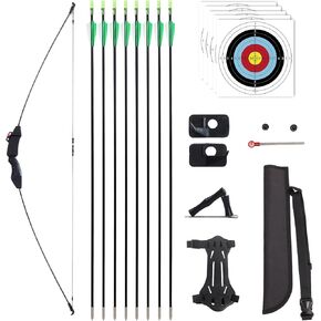 SOPOGER Youth Bow and Arrow Set - Recurve Bow Set for kids 8-15 Archery Starter Bow Set for Teens Outdoor Games Left & Right Hand Shooting Practicing