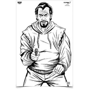 Birchwood Casey 23" x 35" Eze-Scorer Bad Guy Shoot-Up Brilliant White Paper Training Targets for Indoor and Outdoor Use