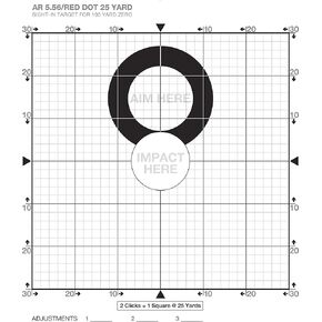 25 Yard Sight-in Targets for a 100-Yard Zero - USE RED DOT Optics