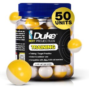 Duke Inert Projectiles - 68 Cal Ammo Training Guns, Non-Lethal Powder 68 Caliber Projectiles, Self Defense Balls Kinetic Gun 68 Cal Round Practice Gun