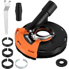 غطاء غبار لمطحنة زاوية مقاس 7 بوصات من HARDELL (غطاء أمامي لمعظم 39 مم - 45 مم)، غطاء غبار لمطحنة الزوايا مع موصل غبار سهل التركيب وتوافق خرطوم المياه لطحن السطح (180 مم) in Kuwait