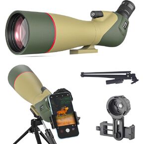 WOSPORTS 25-75x85 Spotting Scopes for Birdwatching, Spotter Scope with Tripod, Carrying Bag, Phone Adapter, BAK4 HD Multi-Coated Optics, Adjustable Eyecup, FMC Lens, Moon Viewing, Wildlife Viewing