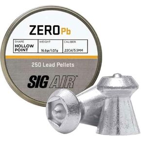 SIG Sauer Zero Pellets, 22 Cal, 16.6 Grains, Hollowpoint, 250 ct