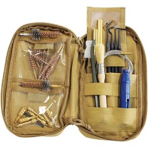 BIRCHWOOD CASEY Rifle & Handgun Range Cleaning Kit | Durable Versatile Cleaning Scrubbing Supplies 29 Piece Set | Soft Sided Case Included