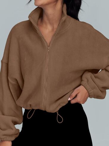 AUTOMET Womens Fleece Jackets Zip Up Oversized Sweatshirts Winter Clothes Long Sleeve Crop Sherpa Fall Outfits Fashion in Saudi Arabia