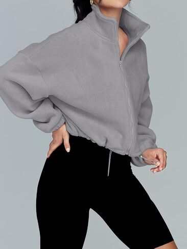 AUTOMET Womens Fleece Jackets Zip Up Oversized Sweatshirts Winter Clothes Long Sleeve Crop Sherpa Fall Outfits Fashion in Saudi Arabia