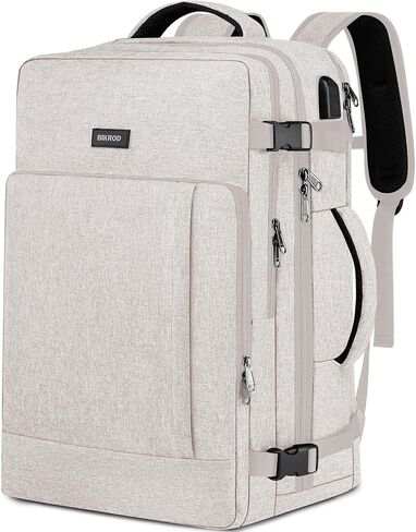 Travel Backpack for Men and Women, 40L Extra Large Flight Approved Carry on Backpack with Sturdy Zipper, 17.3 Inch Laptop Backpack with USB Charger Port & Luggage Sleeve, School Backpack, Black in Saudi Arabia