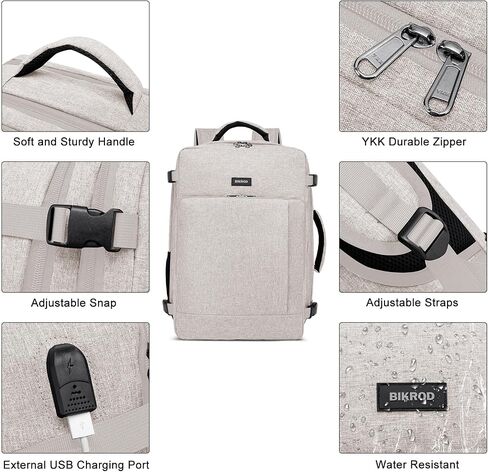 Travel Backpack for Men and Women, 40L Extra Large Flight Approved Carry on Backpack with Sturdy Zipper, 17.3 Inch Laptop Backpack with USB Charger Port & Luggage Sleeve, School Backpack, Black in Saudi Arabia