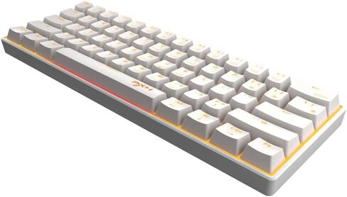 PXN K30 60% Mechanical Keyboard Wireless Mobile Gaming Keyboard Backlit Wired LED Mini Compact Keyboards Compatible with Android PC Laptop (White) in Kuwait