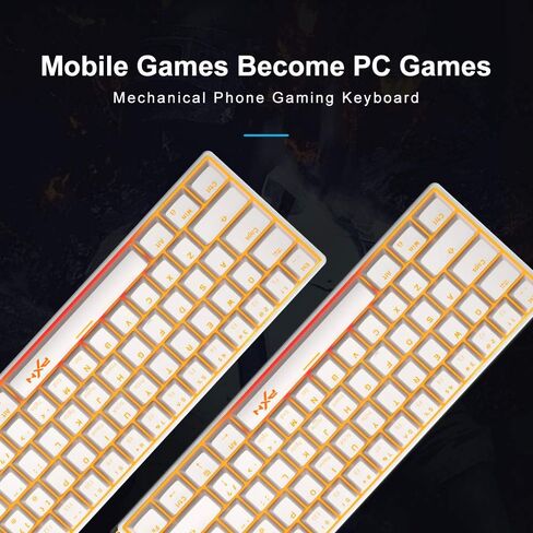 PXN K30 60% Mechanical Keyboard Wireless Mobile Gaming Keyboard Backlit Wired LED Mini Compact Keyboards Compatible with Android PC Laptop (White) in Kuwait