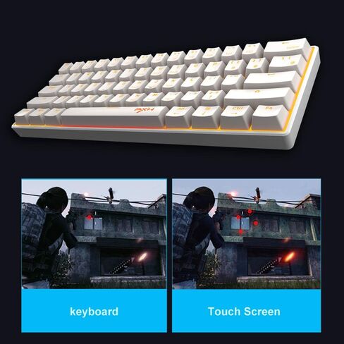 PXN K30 60% Mechanical Keyboard Wireless Mobile Gaming Keyboard Backlit Wired LED Mini Compact Keyboards Compatible with Android PC Laptop (White) in Kuwait