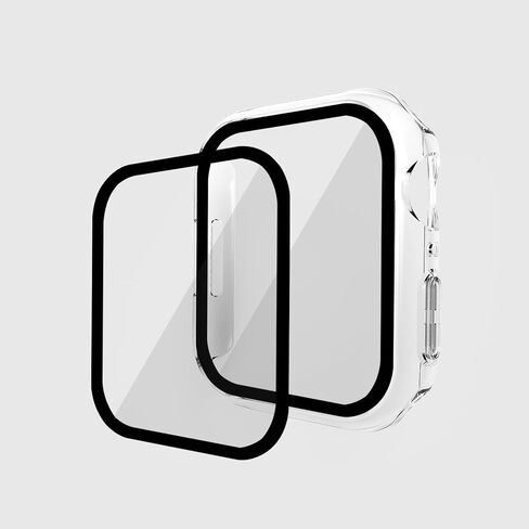 2 In 1 Design Hard PC Case with Tempered Glass Screen Protector for Apple Watch 7/8/9,Ultra-Thin Scratch Resistant Smartwatch Cover for iWatch 45mm Accessories - Green in Kuwait