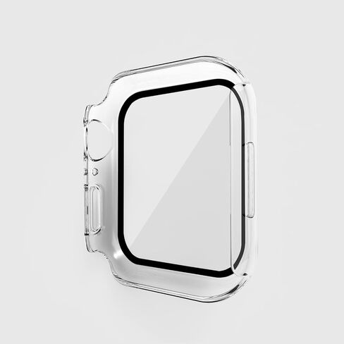 2 In 1 Design Hard PC Case with Tempered Glass Screen Protector for Apple Watch 7/8/9,Ultra-Thin Scratch Resistant Smartwatch Cover for iWatch 45mm Accessories - Green in Kuwait