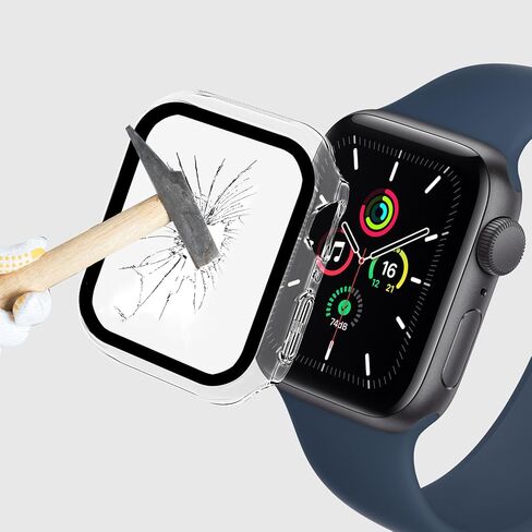 2 In 1 Design Hard PC Case with Tempered Glass Screen Protector for Apple Watch 7/8/9,Ultra-Thin Scratch Resistant Smartwatch Cover for iWatch 45mm Accessories - Green in Kuwait