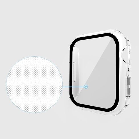 2 In 1 Design Hard PC Case with Tempered Glass Screen Protector for Apple Watch 7/8/9,Ultra-Thin Scratch Resistant Smartwatch Cover for iWatch 45mm Accessories - Green in Kuwait
