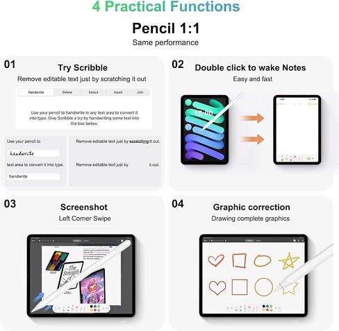 قلم شحن لاسلكي من الجيل الثاني، قلم لجهاز iPad من الجيل الثاني قلم لمس لجهاز iPad Pro مع حساسية إمالة لرفض راحة اليد، قلم لجهاز iPad متوافق مع iPad/Mini/Air/Pro 11"&12.9" in Kuwait