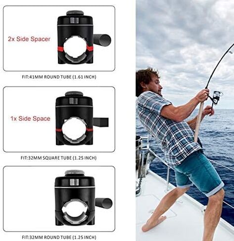 HITORHIKE Fishing Rod Holder Universal Fit Kit Allows for 360-degree Adjustment Kayak Fishing Boat Powerlock Rod Holder in Kuwait