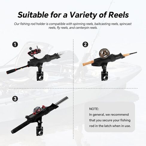 HITORHIKE Fishing Rod Holder Universal Fit Kit Allows for 360-degree Adjustment Kayak Fishing Boat Powerlock Rod Holder in Kuwait