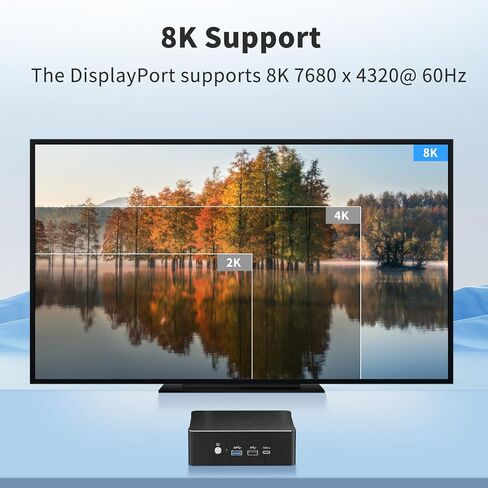 كمبيوتر msecore Mini PC i9، ذاكرة وصول عشوائي 64 جيجابايت، 1 تيرابايت PCIE 4.0 SSD مع كمبيوتر مكتبي Core i9-12900H، 1 * HDMI / 1 * DisplayPort / 1 * شاشة USB-C ثلاثية، 8K، 2.5G LAN، Dual NIC، WiFi 6e، VESA، Windows 11 برو (TPM 2.0) in Kuwait