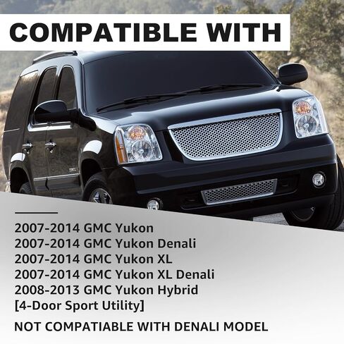 Headlights Assembly for 2007-2014 GMC Yukon SLE SLT Denali Yukon XL 1500 2500,Headlamp Assembly DENALI Style Black+Amber Halogen OE Replacement in Saudi Arabia