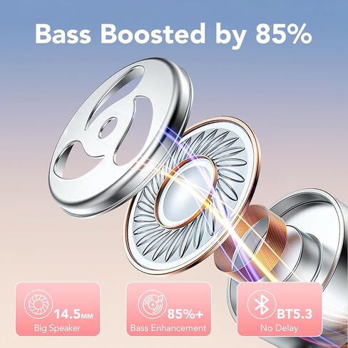 Bluetooth Headphones Wireless Earbuds 80Hrs Playtime with LED Charging Case Sports Ear Buds with Earhook Deep Bass IPX7 Waterproof Over-Ear Earphones Built-in Mic for Exercise Running Black in Saudi Arabia