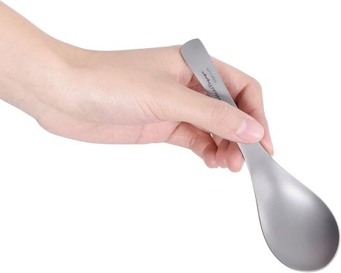 iBasingo Titanium Spoon with Big Bowl Ultralight Durable for Outdoor Camping Picnic BBQ Eating Soup Spoon Flatware Utensils 15.5cm Ti1067T 1 PC in Kuwait