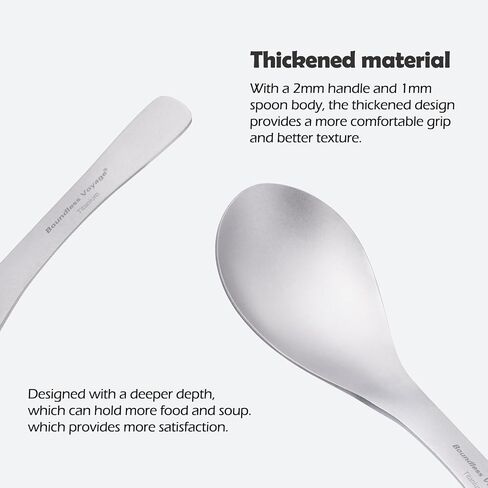 iBasingo Titanium Spoon with Big Bowl Ultralight Durable for Outdoor Camping Picnic BBQ Eating Soup Spoon Flatware Utensils 15.5cm Ti1067T 1 PC in Kuwait