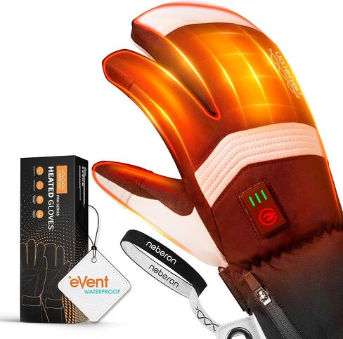 Heated Mittens for Men Women, 7.6V Rechargeable Battery Electric Mittens, Event Waterproof and Breathable Winter Mittens, Perfect for Skiing Snowboarding Motorcycling Hunting Camping in Saudi Arabia