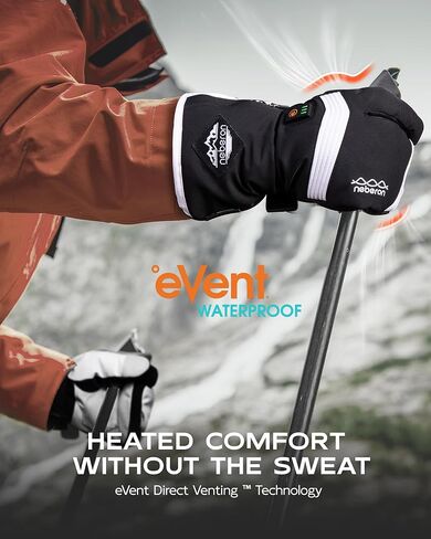 Heated Mittens for Men Women, 7.6V Rechargeable Battery Electric Mittens, Event Waterproof and Breathable Winter Mittens, Perfect for Skiing Snowboarding Motorcycling Hunting Camping in Saudi Arabia