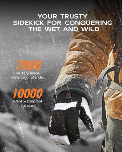 Heated Mittens for Men Women, 7.6V Rechargeable Battery Electric Mittens, Event Waterproof and Breathable Winter Mittens, Perfect for Skiing Snowboarding Motorcycling Hunting Camping in Saudi Arabia
