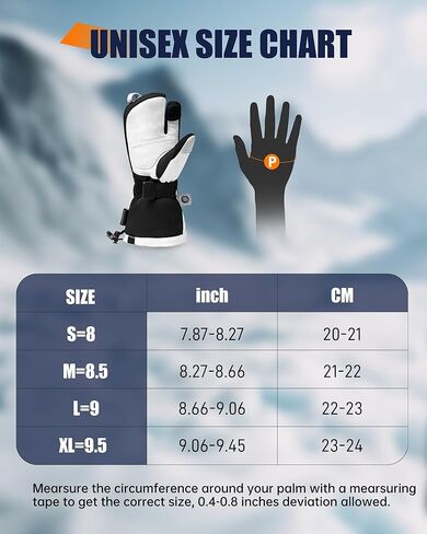 Heated Mittens for Men Women, 7.6V Rechargeable Battery Electric Mittens, Event Waterproof and Breathable Winter Mittens, Perfect for Skiing Snowboarding Motorcycling Hunting Camping in Saudi Arabia